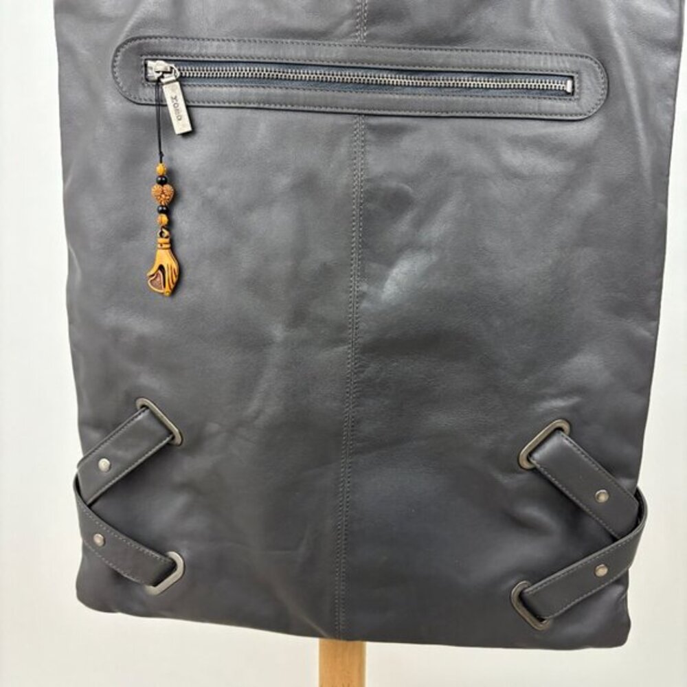HOBO international Gray Leather Tote Shoulder Bag - Picture 7 of 14